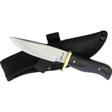 Blackjack Small Hunter Knife Satin Stainless Drop Point Micarta Handle Full Tang With Sheath For Outdoorsmen by Blackjack International