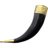 United Cutlery Viking Drinking Horn - 15-Inch High Shine Cow Horn With Hammered Brass Trim For Viking Enthusiasts by United Cutlery