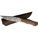 BenJahmin Damascus Fighter Knife BKA006 Durable 5.25in Blade Lanyard Hole Wood Resin Brass Handle Outdoors Enthusiasts by BenJahmin Knives