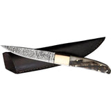 BenJahmin Fixed Blade Knife With Damascus Blade Ram Horn Handle Full Tang BK A034 For Outdoorsmen by BenJahmin Knives