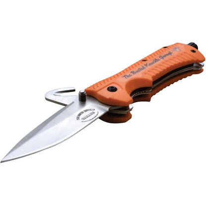 Busted Knuckle Linerlock Knife Orange Handle EDC Versatile Satin Blade 3.5 Inch Belt Cutter by Busted Knuckle