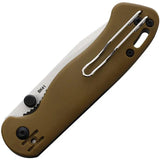 Becker Mini Linerlock BK41 Folding Knife With D2 Tool Steel Blade Tan GFN Handle EDC Ready by Becker