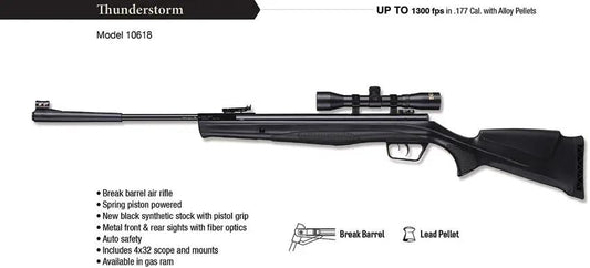 Beeman Thunderstorm Air Rifle Combo With 4x32 Scope Break Barrel Auto Safety Calibers 177 And 22 For Shooters by Beeman