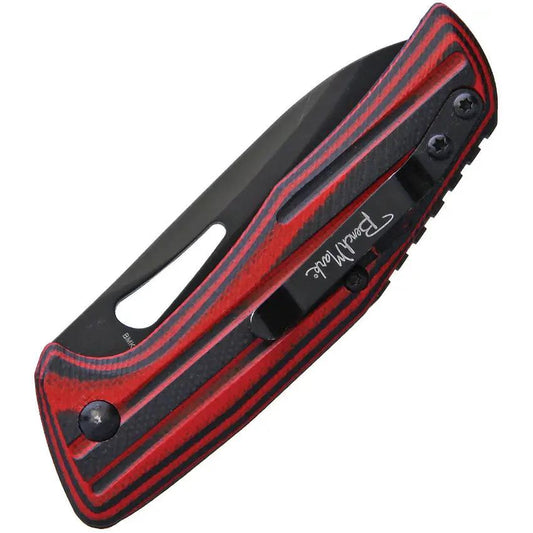Benchmark Slip Joint Folder EDC Ready With Thumb Pull Pocket Clip Two And A Half Inch Blade Black Red G10 by Benchmark