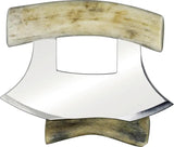 B Merry Ulu Knife Caribou Antler Handle Mirror Finish 440 Stainless Blade For Outdoors Enthusiasts by B Merry