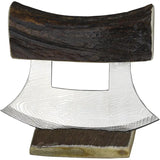 B Merry Ulu Damascus Moose Antler Knife - Handcrafted Outdoor Rugged Collectible Edition by B Merry