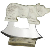 Moose Antler Bear Knife Sun Bleached Handle 440 Stainless Blade By B Merry Ulu Moose For Outdoor Hunters by B Merry