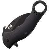 BucknBear Tactical Karambit Linerlock Knife With 3 Inch D2 Blade Black G10 Handle EDC Ready by BucknBear