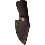 BucknBear Damascus Skinner Knife 7 Inch Overall 3.5 Inch Blade Full Tang Brown Wood Handle Leather Sheath For Hunters by BucknBear