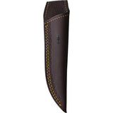 BucknBear Damascus Fixed Blade Knife 8 Inch Overall Full Tang with Brown Wood Handle and Leather Sheath for Hunters by BucknBear