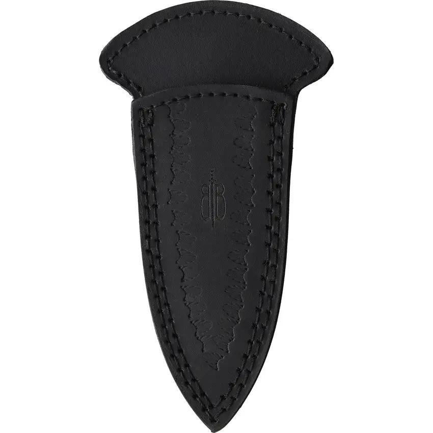 BucknBear Push Dagger BNB15256 Damascus Blade Full Tang EDC Knife With Brown Wood Handle Leather Sheath by BucknBear