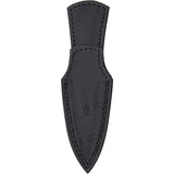 BucknBear Damascus Dagger 4 Inch Double Edge Blade Full Tang With Wood And Bone Handle Leather Sheath For Collectors by BucknBear
