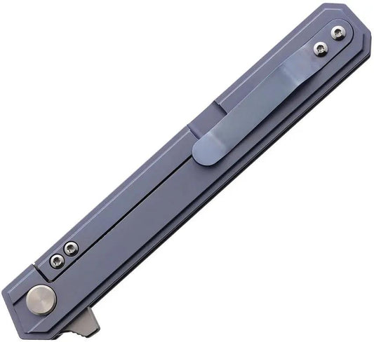 BucknBear Thunderbird Framelock 1939B Folding Knife With Blue Titanium Handle And Bronze Inlay Extended Tang EDC Ready by BucknBear