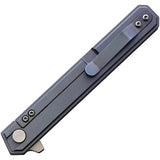BucknBear Thunderbird Framelock Knife 4.75in Blade Stonewash Satin Stainless Blue Gold Titanium Handle EDC by BucknBear