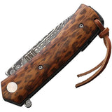 BucknBear Snakewood Linerlock Knife 3.13 Inch Damascus Blade Premium EDC for Collectors by BucknBear