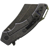 BucknBear Cleaver Framelock Knife 42395C With D2 Blade Green G10 Handle Carbon Fiber Onlay Extended Tang EDC Ready by BucknBear