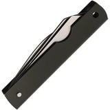 Boker Japanese Army Pen Knife Saw 01HY002 3In Closed Satin 440 Stainless Hawkbill Saw Reverse Tanto Green Handle EDC by Boker