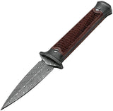 Boker Premium Damascus Boot Dagger For Collectors, Rosewood Handle, Full Tang, Double Edge Blade, Presentation Box by Boker
