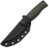Boker Bronco Mini Fixed Blade Knife CPM3V Scandi Grind 3.5in Blade Green TPE Handle Kydex Sheath For EDC by Boker