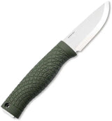 Boker Bronco Mini Fixed Blade Knife CPM3V Scandi Grind 3.5in Blade Green TPE Handle Kydex Sheath For EDC by Boker