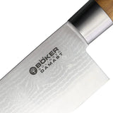 Boker Damascus Steel Knife Set Olive Wood Handles For Home Cooks Includes Chef Utility Paring Knives And Towel by Boker