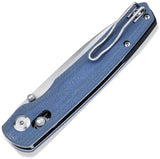 Boker Magnum Shango Crossbar Lock Blue Micarta EDC Knife 01BM0003 Premium Thumb Stud Pocket Clip by Boker Magnum