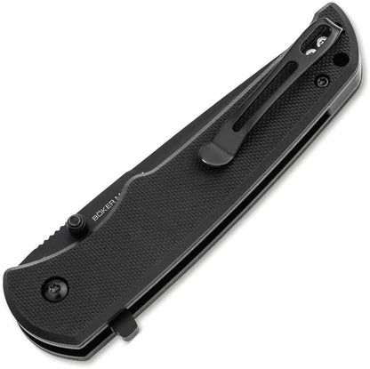 Boker Magnum Blackjay Button Lock Folding Knife For EDC Enthusiasts 4.63 Inch Closed 3.5 Inch Blade Black G10 Handle by Boker Magnum