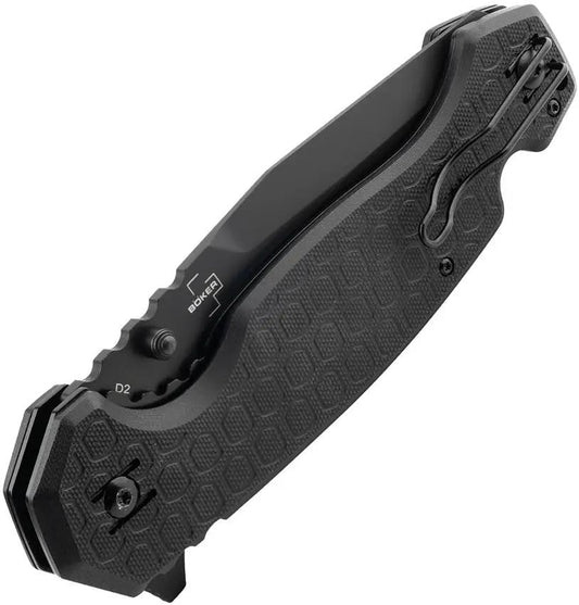 Donges Tactical Linerlock 01DG006 - D2 Tool Steel Blade With Black G10 Handle And Partial Serration by Donges