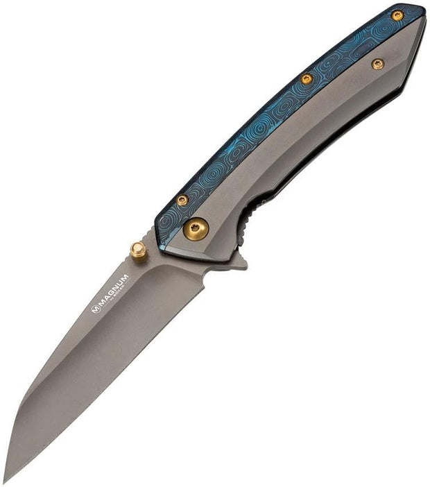Boker Magnum Cobalt Linerlock Knife With Assisted Opening And Wharncliffe Blade For EDC Enthusiasts by Boker Magnum