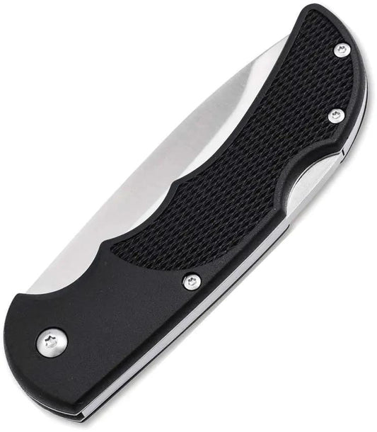 Boker Magnum HL Lockback Knife For Outdoor Enthusiasts Durable Black TPR Handle 440C Satin Drop Point Blade by Boker Magnum