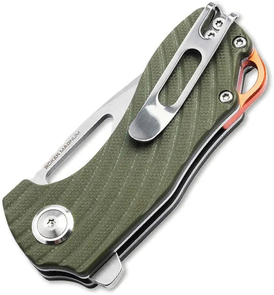 Boker Magnum Tadpole Linerlock Premium Knife 2.38in Blade Stonewash 440 Stainless OD Green G10 For EDC Enthusiasts by Boker Magnum