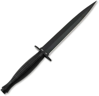 Boker Magnum Commando Dagger 12in Black Coated 420 Stainless Blade Double Edge Leather Sheath For Tactical Enthusiasts by Boker Magnum