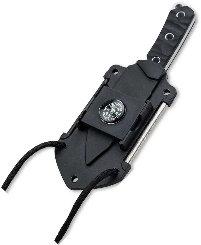 Boker Magnum Survival Neck Knife For Outdoor Enthusiasts Rugged 2.88in 440A Stonewashed Blade Full Tang by Boker Magnum