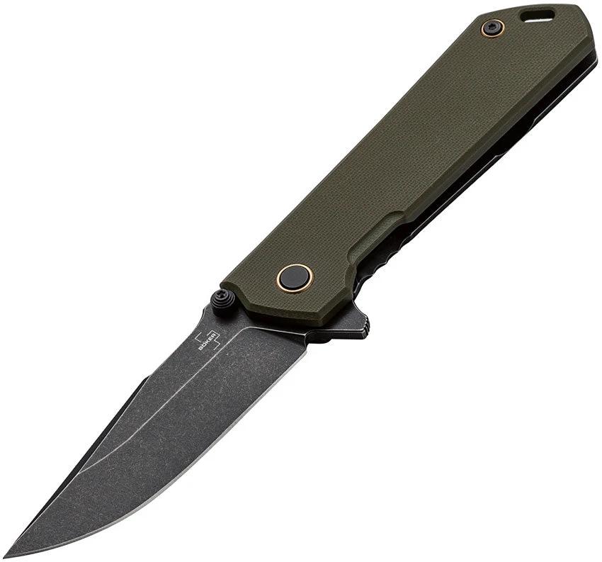 Boker Plus Kihon Framelock Assisted Opening Green G10 Premium EDC Folding Knife D2 4.5in Closed by Boker Plus