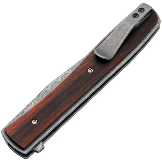 Boker Plus Urban Trapper Damascus Liner Lock Knife For EDC Enthusiasts With Cocobolo Handle by Boker Plus