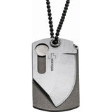 Boker Plus Dog Tag Button Lock 01BO210 EDC Knife For Collectors Precision Satin Blade Gray Titanium Handle by Boker Plus