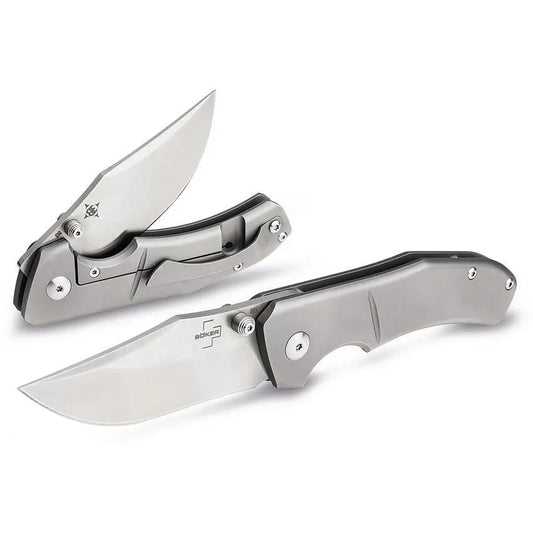 Boker Plus Jive Framelock Knife 3in D2 Satin Blade Gray Titanium Handle Smooth Everyday Carry by Boker Plus