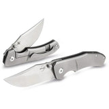Boker Plus Jive Framelock Knife 3in D2 Satin Blade Gray Titanium Handle Smooth Everyday Carry by Boker Plus