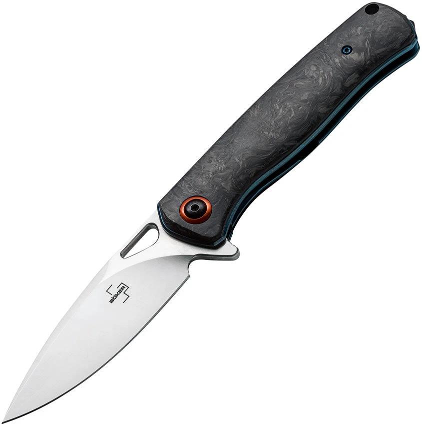 Boker Plus Nebula Linerlock CF Knife For EDC Enthusiasts Satin D2 Blade Carbon Fiber Handle by Boker Plus