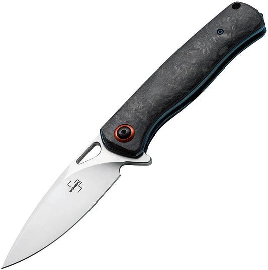 Boker Plus Nebula Linerlock CF Knife For EDC Enthusiasts Satin D2 Blade Carbon Fiber Handle by Boker Plus