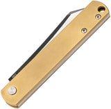 Boker Plus Zenshin 42 Folding Knife with Brass Handle Two Tone 440C Blade Lanyard Hole For EDC Enthusiasts by Boker Plus