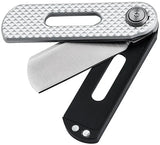 Boker Plus Ovalmoon Swivel Folder Knife With D2 Satin Blade 2.75in Closed Aluminum Handle For EDC Fans Chisel Grind by Boker Plus