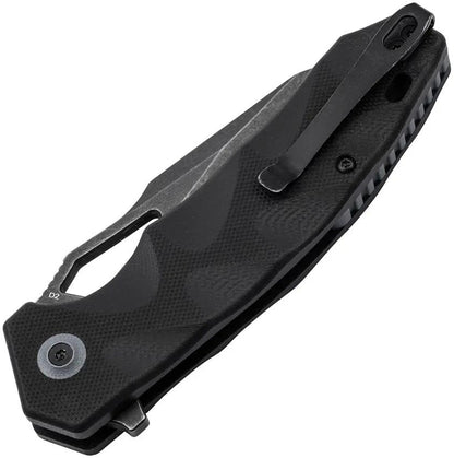 Boker Plus Kirke Button Lock Knife Nitro V Blade Black Stonewash G10 EDC Tactical by Boker Plus