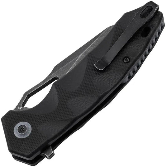 Boker Plus Kirke Button Lock Knife Nitro V Blade Black Stonewash G10 EDC Tactical by Boker Plus