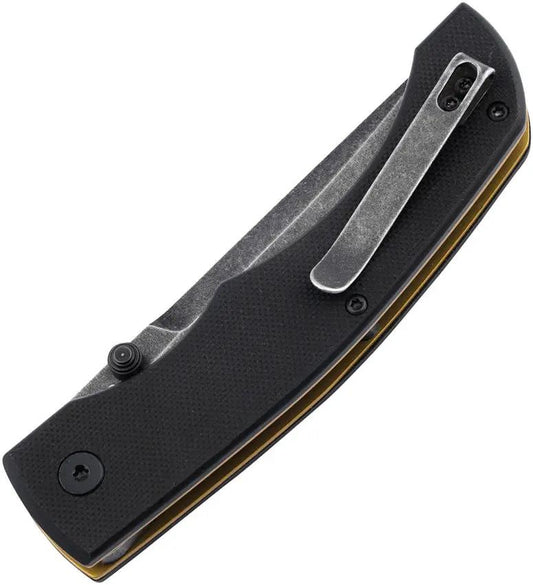 Boker Plus Poke 01BO637 Premium EDC Knife D2 Blade Black G10 Handle With Gold Liners For Daily Carry by Boker Plus