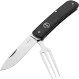 Boker Plus Tech Tool Fork Folding Knife 9.53cm Satin 12C27 Blade Black G10 Handle EDC Utility by Boker Plus