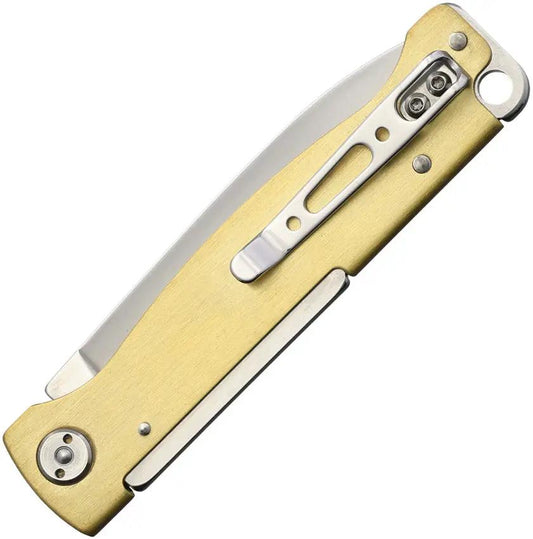 Boker Plus Atlas Slip Joint Brass Handle Knife For EDC Enthusiasts With Premium Satin 12C27 Blade by Boker Plus