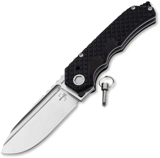 Boker Plus Hermod Linerlock Knife D2 Blade Stonewash Finish Black G10 Handle EDC Survival by Boker Plus