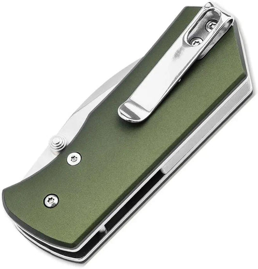 Boker Plus Lefti Linerlock Green Aluminum Handle Folding Knife for EDC Enthusiasts Satin Sheepsfoot Blade 01BP0006 by Boker Plus