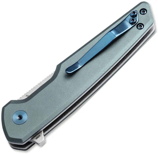 Boker Plus Dace Linerlock Nitro V Blade EDC Knife With Blue Aluminum Handle Extended Tang And Pocket Clip by Boker Plus